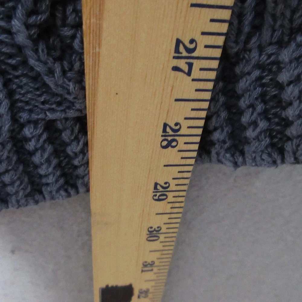 LL Bean Signature Sweater Tunic Women Medium Blue Cable‎ Knit Cotton Fisherman